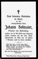 Sterbebildchen Johann Hofmaier *1832 †1906