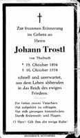 Sterbebildchen Johann Trostl, *1894 †1958