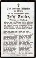 Sterbebildchen Josef Zeitler, *1891 †1933