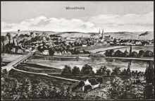 Moosburg, mit der neuen Isarbr�cke, Postkarte um 1910
