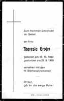 Sterbebildchen Theresia Gojer, *1883 †1969