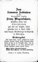Sterbebildchen Franz Wagensohner, *1859 †1882