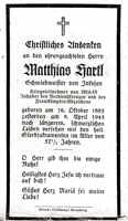 Sterbebildchen Matthias Hartl, *1885 †1943
