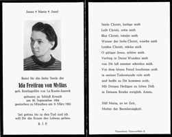 Sterbebildchen Ida Freifrau von Mylius, *1904 †1962
