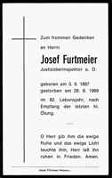 Sterbebildchen Josef Furtmeier, *1887 †1969