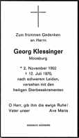 Sterbebildchen Georg Klessinger, *1902 †1970