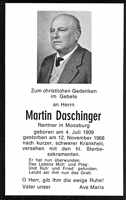 Sterbebildchen Martin Daschinger, *1909 †1968