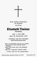 Sterbebildchen Elisabeth Theiner, *01.07.1888 †29.12.1975