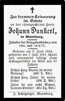 Sterbebildchen Johann Dankerl, *09.06.1844 †07.07.1911
