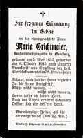 Sterbebildchen Maria Grichtmaier, *05.05.1857 †06.10.1915