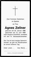 Sterbebildchen Agnes Zellner, *20.01.1886 †13.06.1969