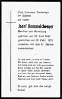 Sterbebildchen Josef Rammelsberger, *18.06.1914 †26.02.1970