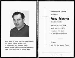 Sterbebildchen Franz Schreyer, *16.06.1929 †05.04.1970