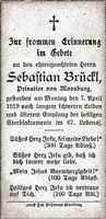 Sterbebildchen Sebastian Brckl, *1852 †07.04.1919