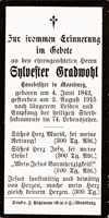 Sterbebildchen Sylvester Gradwohl, *04.06.1842 †02.08.1915