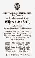 Sterbebildchen Theres Haberl, *12.04.1842 †30.01.1911