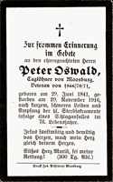 Sterbebildchen Peter Oswald, *29.06.1841 †29.11.1916