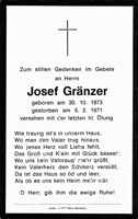 Sterbebildchen Josef Grnzer, *30.10.1873 †05.02.1971
