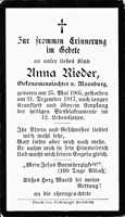 Sterbebildchen Anna Rieder, *25.05.1905 †31.12.1917