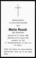 Sterbebildchen Maria Rauch, *31.01.1896 †31.01.1970