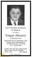 Sterbebildchen Kaspar Albrecht, *1902 †26.12.1963