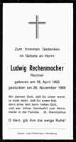 Sterbebildchen Ludwig Rechenmacher, *18.04.1893 †26.11.1969