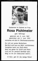 Sterbebildchen Rosa Pichlmeier, *03.06.1907 †06.06.1972