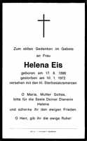 Sterbebildchen Helena Eis, *17.08.1896 †10.01.1972