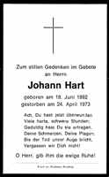 Sterbebildchen Johann Hart, *18.06.1892 †24.04.1973