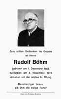 Sterbebildchen Rudolf Bhm, *01.12.1908 †08.11.1973
