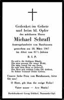 Sterbebildchen Michael Schrafl, *1885 †28.03.1967
