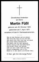 Sterbebildchen Martin Fl, *28.10.1903 †07.04.1971