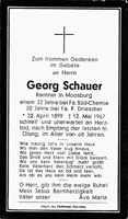 Sterbebildchen Georg Schauer, *22.04.1899 †12.05.1967