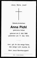 Sterbebildchen Anna Pichl, *02.05.1888 †17.05.1970