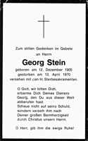 Sterbebildchen Georg Stein, *12.12.1905 †13.04.1970
