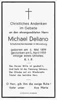 Sterbebildchen Michael Deliano, *06.05.1899 †05.04.1959
