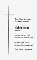 Sterbebildchen Michael Meier, *26.07.1890 †11.08.1973