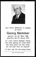 Sterbebildchen Georg Stemmer, *29.03.1896 †23.01.1974