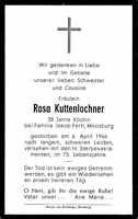 Sterbebildchen Rosa Kuttenlochner, *1891 †06.04.1966