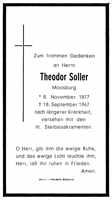 Sterbebildchen Theodor Soller, *08.11.1877 †18.09.1967