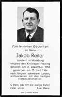 Sterbebildchen Jakob Reiter, *08.12.1904 †23.06.1964
