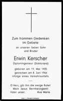 Sterbebildchen Erwin Kerscher, *19.05.1935 †08.06.1964