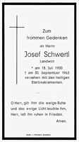 Sterbebildchen Josef Schwertl, *18.07.1900 †30.09.1963