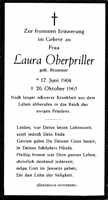 Sterbebildchen Laura Oberpriller, *17.06.1904 †20.10.1965
