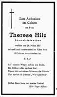 Sterbebildchen Therese Hilz, *1874 †26.03.1957