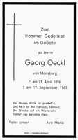 Sterbebildchen Georg Oeckl, *23.04.1896 †19.09.1963
