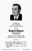 Sterbebildchen Rupert Mayer, *16.05.1925 †04.03.1975