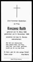 Sterbebildchen Kreszenz Raith, *15.03.1880 †08.11.1968