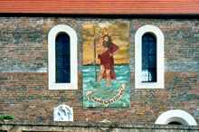 Der hl. Christophorus an der Nordseite von St. Michael