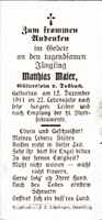 Sterbebildchen Matthias Maier *1889 †15.12.1911